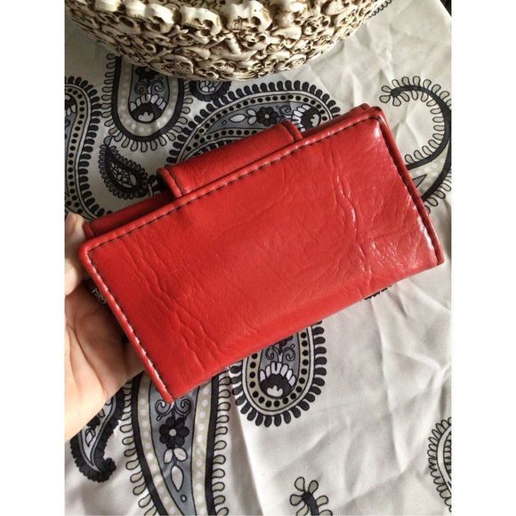 Mid Century Vintage Faux Leather Wallet Red Black Checkbook Wallet ❤️ - Picture 6 of 14